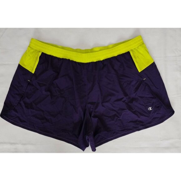 Champion Women's Purple/Yellow VAPOR Performance Athletic Running Shorts Size 4X - Picture 3 of 11